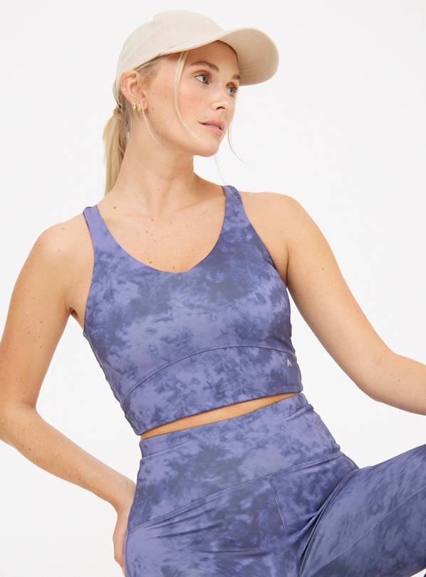 Active Blue Tie Dye Co-ord Crop Top S